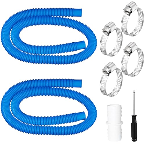 2 Stück Poolschlauch 32mm,150cm Schwimmbadschlauch mit 4 Sicherungsclip und 1 Schlauchverbinder,Schlauch für Poolpumpe,Poolpumpenschlauch,Poolfilterschlauch für Filterpumpe Schwimmbad von YeahBoom