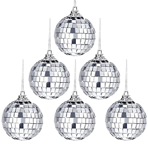 Spiegelkugel,Discokugel,6cm Silberne Hängekugel,Silber Discokugel,Silberne Spiegelkugeln,Spiegel Discokugeln,Klein Spiegelkugel,Disco Ball für Party,Mirrorball,Klassische Discokugel von YeahBoom