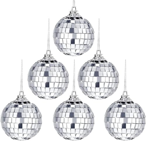 Spiegelkugel,Discokugel,5cm Silberne Hängekugel,Silber Discokugel,Silberne Spiegelkugeln,Spiegel Discokugeln,Klein Spiegelkugel,Disco Ball für Party,Mirrorball,Klassische Discokugel von YeahBoom