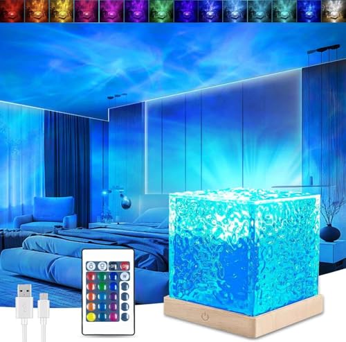 YeahBoom 1 Stück Wave Lamp,LED Sternenhimmel Projektor,Wasserwellen Lampe,Sternenhimmel Projektor mit 16 RGB Farbwechsel,LED Tischlampe aus Kristall,Rotierender Wasserwellen-Lampenprojektor YeahBoom 1 Stück Wave Lamp,LED Sternenhimmel Projektor,Wasserwellen Lampe,Sternenhimmel Projektor mit 16 RGB Farbwechsel,LED Tischlampe aus Kristall,Rotierender Wasserwellen-Lampenprojektor von YeahBoom