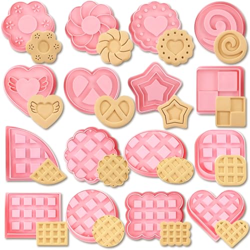 YeahBoom 16 Stück Keksausstecher,Cookie Cutter kinder,Ausstechformen Kinder,Plätzchen Ausstecher,Kekse Formen Ausstecher für Kinder DIY Cookie Fondant Schokoladen Plätzchen Brot von YeahBoom