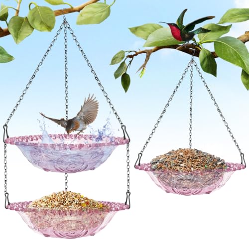 YeahBoom 2 Stück Vogelfutterspender zum Aufhängen,Doppelschicht Vogelfutterhaus für Vögel,Rund Futterspender,Vögel futterstelle zur ganzjährigen,Vogelfutterstation für Wildvögel im Garten YeahBoom 2 Stück Vogelfutterspender zum Aufhängen,Doppelschicht Vogelfutterhaus für Vögel,Rund Futterspender,Vögel futterstelle zur ganzjährigen,Vogelfutterstation für Wildvögel im Garten von YeahBoom