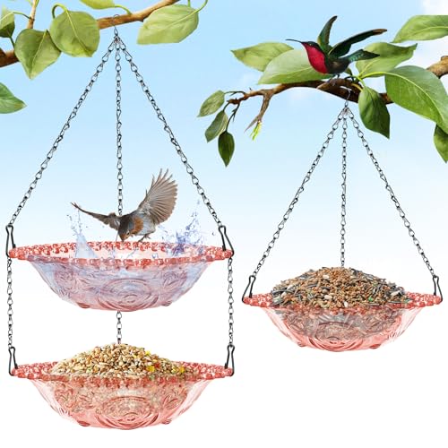 YeahBoom 2 Stück Vogelfutterspender zum Aufhängen,Doppelschicht Vogelfutterhaus für Vögel,Rund Futterspender,Vögel futterstelle zur ganzjährigen,Vogelfutterstation für Wildvögel im Garten YeahBoom 2 Stück Vogelfutterspender zum Aufhängen,Doppelschicht Vogelfutterhaus für Vögel,Rund Futterspender,Vögel futterstelle zur ganzjährigen,Vogelfutterstation für Wildvögel im Garten von YeahBoom