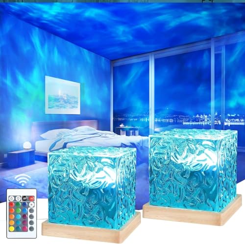 YeahBoom Ocean Lampe LED,16 Farben RGB Wasserwellen Lampe,Aurora Light mit Fernbedienung,LED Sternenhimmel Projektor für Zimmer Schlafzimmer Deko,Kinder Geschenk von YeahBoom