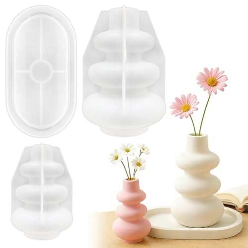 YeahBoom 3 Stück Vase Silikonform,4 Vase+1 Paletten,DIY Vases Resin Formen,Blumenvase Silikonformen,Handgefertigte Silikonform,Epoxidharz Formen Moulds,Zur Herstellung von Vasen YeahBoom 3 Stück Vase Silikonform,4 Vase+1 Paletten,DIY Vases Resin Formen,Blumenvase Silikonformen,Handgefertigte Silikonform,Epoxidharz Formen Moulds,Zur Herstellung von Vasen von YeahBoom