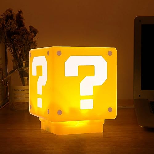 YeahBoom 3D Fragezeichen Soundtrack Laden,Würfel Lampe,Fragezeichen Lampe,USB Aufladbare,Touch&Switch Steuerung,Nachtlicht Kinder,für Weihnachten Geschenke,Kinderzimmer Dekoration von YeahBoom