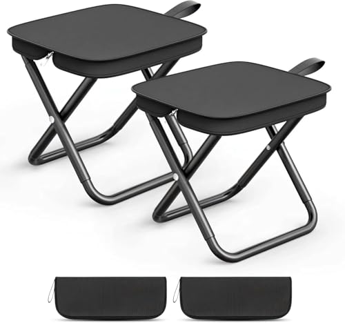 2 Stück Camping Hocker,Campinghocker Faltbar,Leichter Klapphocker,Leicht Sitz Falthocker,Campinghocker Tragbarer,Tragbarer Klapphocker,Hocker Klappbar für Wandern Garten Angeln Grillen Strand von YeahBoom