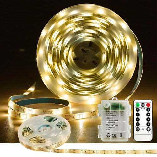 4M LED Strip Batteriebetrieben,8 Modi Selbstklebend Lichtleisten mit Fernbedienung Timer,Dimmbar LED Streifen Warmweiß,Flexibler Schneidbar,für Innen Aussen Schlafzimmer Küche DIY Beleuchtung Deko 4M LED Strip Batteriebetrieben,8 Modi Selbstklebend Lichtleisten mit Fernbedienung Timer,Dimmbar LED Streifen Warmweiß,Flexibler Schneidbar,für Innen Aussen Schlafzimmer Küche DIY Beleuchtung Deko von YeahBoom