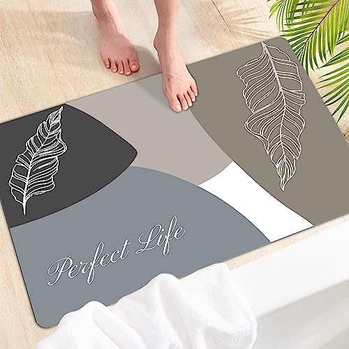 YeahBoom Super Absorbierende Bodenmatte,40 * 60cm Schmutzabweisend Bodenmatte Für Bad,rutschfest Küchenteppich,Ölfest und Wasserdicht,Abwischbar Laufteppich Küchenmatte,Waschbar,Duschmatte rutschfest von YeahBoom