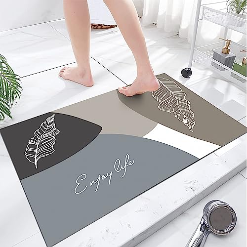 YeahBoom Super Absorbierende Bodenmatte,60 * 90cm Schmutzabweisend Bodenmatte Für Bad,rutschfest Küchenteppich,Ölfest und Wasserdicht,Abwischbar Laufteppich Küchenmatte,Waschbar,Duschmatte rutschfest von YeahBoom