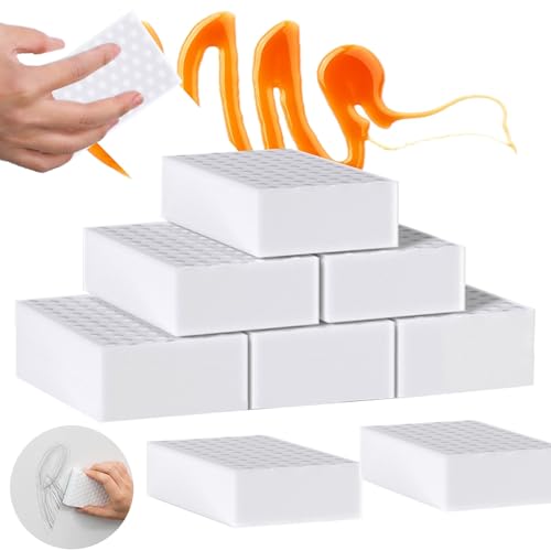 Schmutzradierer Schwamm, Radierschwamm Putzschwamm 8 Stück Weiß,Zauberschwamm 2X Plus Stärke Reinigungsschwamm Wunderschwamm Magic Sponge Eraser für Haushalt, Küche, Wand 11x7x2CM von YeahWhee