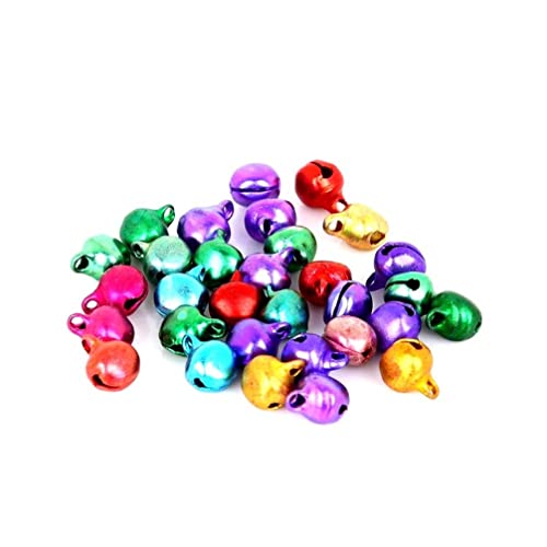 YeahiBaby 100 stück Kleine Glocken zum basteln Jingle Bells Mini-Glöckchen für Weihnachten Xams Baumschmuck Schmuckherstellung 10mm (Bunte) von YeahiBaby