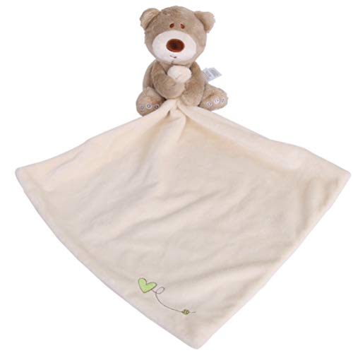YeahiBaby Schnuffeltuch Bär Form Schmusetuch für Baby Neugeborenen Plüschtiere Decke (Weiß) von YeahiBaby