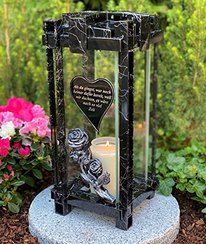 Garten Paradies Handmade Grablampe Laterne Grablicht 33 cm H. mit Beschriftung Grablicht Kerze Grabkerze Grabdekoration Grabschmuck Neue Model incl. Kerze, Schwarz - Silber Garten Paradies Handmade Grablampe Laterne Grablicht 33 cm H. mit Beschriftung Grablicht Kerze Grabkerze Grabdekoration Grabschmuck Neue Model incl. Kerze, Schwarz - Silber von Yeahitch
