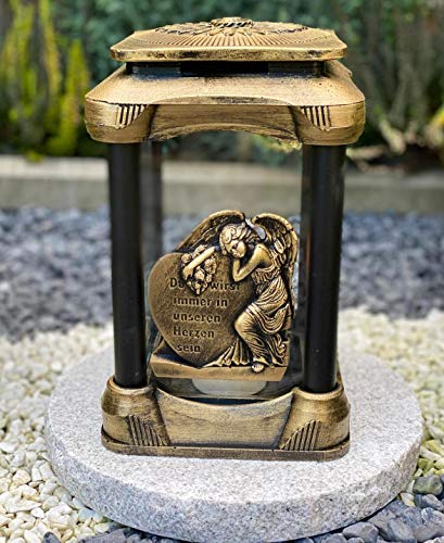 Grablampe Handmade mit Sockel NEU Herz - Engel Motiv Gold mit Beschriftung Grablicht Grabkerze Grabdekoration Grabschmuck Gartenlampe incl.Grabkerze. Grablampe Handmade mit Sockel NEU Herz - Engel Motiv Gold mit Beschriftung Grablicht Grabkerze Grabdekoration Grabschmuck Gartenlampe incl.Grabkerze. von Yeahitch