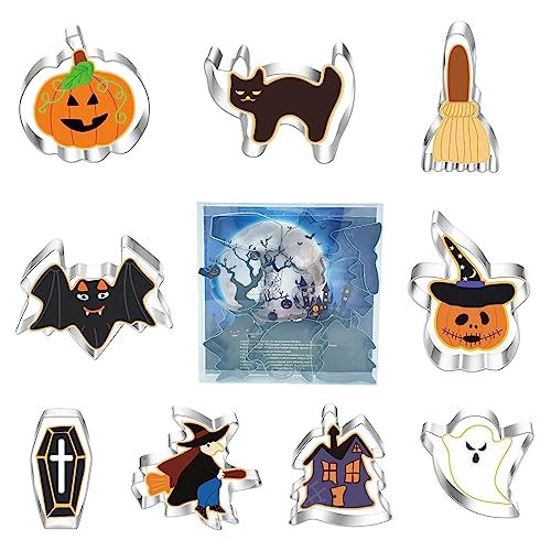 Yealoo Keksausstecher Halloween 9pcs Plätzchen Ausstecher Ausstechformen Plätzchenausstecher Set Yealoo Keksausstecher Halloween 9pcs Plätzchen Ausstecher Ausstechformen Plätzchenausstecher Set von Yealoo