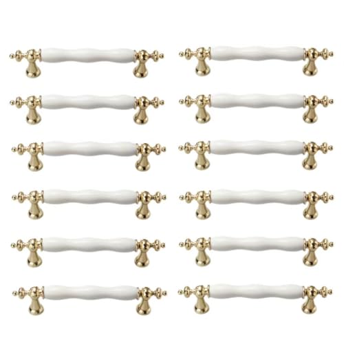 12 Stück europäische klassische weiße Küchenschranktürgriffe, Schrankschubladen, Schlafzimmermöbel, Keramikknauf, Lochmitte, 128 mm. 12 Stück europäische klassische weiße Küchenschranktürgriffe, Schrankschubladen, Schlafzimmermöbel, Keramikknauf, Lochmitte, 128 mm. von Yeandshi