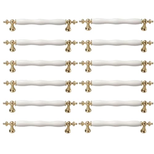 12 Stück europäische klassische weiße Küchenschranktürgriffe, Schrankschubladen, Schlafzimmermöbel, Keramikknauf, Lochmitte, 160 mm. 12 Stück europäische klassische weiße Küchenschranktürgriffe, Schrankschubladen, Schlafzimmermöbel, Keramikknauf, Lochmitte, 160 mm. von Yeandshi
