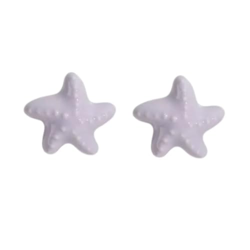 2 Stück lila von niedlichen glänzenden Keramik-Türgriffen in Seestern-Form, niedliche Türgriffe, Schränke, Kleiderschränke, Keramikschubladen, Küchen-Schminktisch, Kinderzimmerknäufe. von Yeandshi