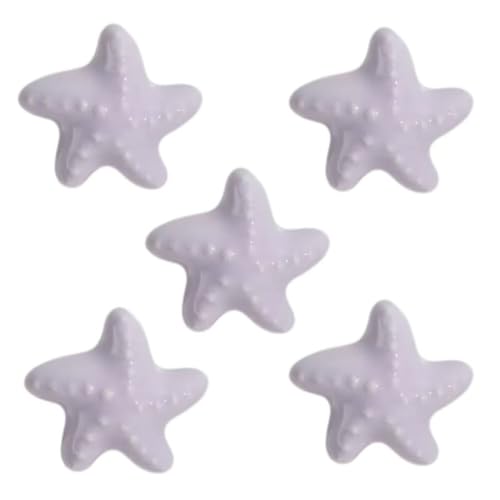 5 Stück lila von niedlichen glänzenden Keramik-Türgriffen in Seestern-Form, niedliche Türgriffe, Schränke, Kleiderschränke, Keramikschubladen, Küchen-Schminktisch, Kinderzimmerknäufe. von Yeandshi