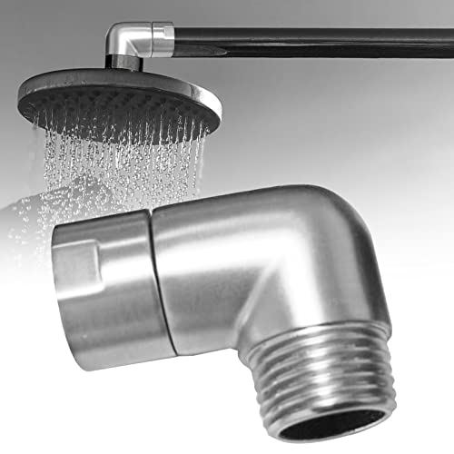Handbrause Adapter 90 Degree, Duschkopf Ellenbogen Adapter, Duscharm Verlängerung Winkeladapter,Duscharm Adapter Duschkopf Adapter Beweglich Duscharmanschluss Für Handbrause (1 Stück, Silber) von Yearninglife