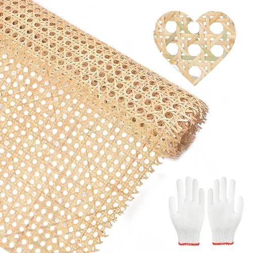 Natürliches Rattan-Gurtband, Cane Webbing Rattan Roll, Natürliches Rattan Webbing Geflecht, Geflecht Wabengeflecht aus Stuhlflechtrohr Natur Rattan Gurtband für Möbel, Stühle, Schränke (40CM, 150) von Yearninglife