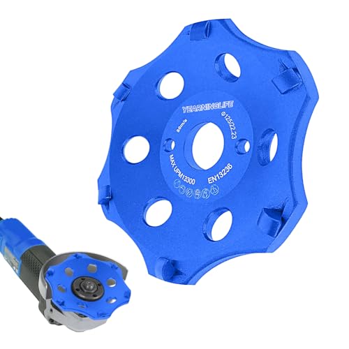 PKD PCD Diamantschleiftopf 125mm, 6 Segmente Diamant Schleiftopf für Winkelschleifer, Schleifteller Topfschleifer zum Fliesenkleber Beschichtungen auf Granit Stein Beton,Winkelschleifer Schleiftopf PKD PCD Diamantschleiftopf 125mm, 6 Segmente Diamant Schleiftopf für Winkelschleifer, Schleifteller Topfschleifer zum Fliesenkleber Beschichtungen auf Granit Stein Beton,Winkelschleifer Schleiftopf von Yearninglife