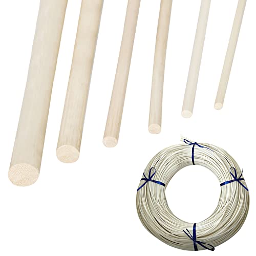 Peddigrohr Natur,Flechtrohr, Flechtmaterial,Peddigrohr Staken, 3mm ø -ø8mm zum Körbe flechten, basteln,Rolle Ca 500 g Natur Peddigrohr,Rattan Peddigrohr (Ø-6mm, A) von Yearninglife