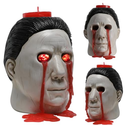 Michael Myers Kerzenhalter Gotischer Michael Myers Haus Dekoration Horror Michael Myers Statue mit Blutenden Augen Karneval Halloween Innen und Außende Korationen(Keine Kerzen) von Yearsahrk