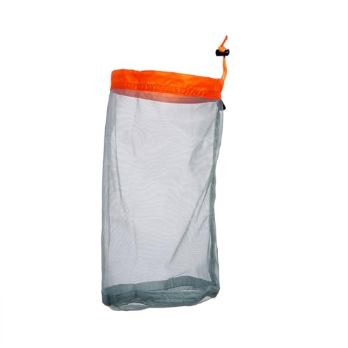 Mesh -Aufbewahrungstasche, Leichtes Nylon -Mesh -Sack Sack mit Verstärkten Nähten Im Freien Drawess Sack Startbeutel Zum Camping, Wandern, Reisen (M Orange) von Yechiry