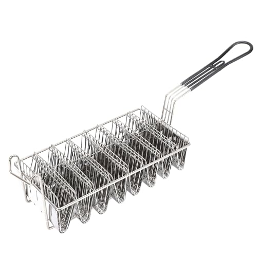 Taco-Schalenform zum Frittieren, Edelstahl 8 Schalen Taco-Schalen-Maker mit Langem Griff, Taco-Halter | Taco-Frittierform | Taco-Bratrost für Selbstgemachte Taco-Schalen von Yechiry