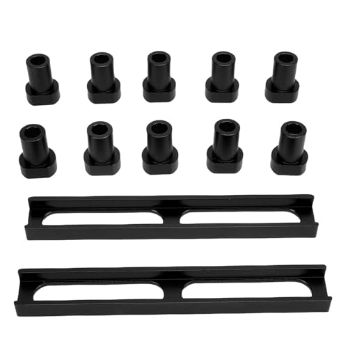 Yechiry 10-Teiliges Bankklemmen-Set mit 2-Teiliger Basis, 19 MMAluminiumlegierung, Zubehör für Werkbank-Hundelöcher, Rutschfest für Holzbearbeitungs-MFT-Tische, Schwarz von Yechiry