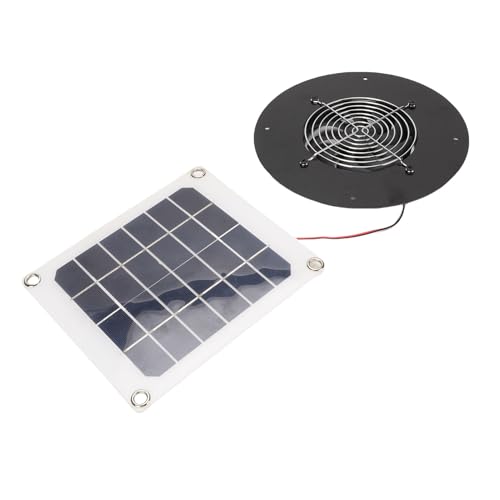 Yechiry 10W Solar Angetriebener Abluftlüfter, Monokristalline Silizium -Solarpanel aus der Luftablüftung Rund Geräuschloser Solarbeatmung Fan Kit für Hühnermaterial, von Yechiry