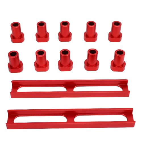Yechiry 10er-Pack Bankklemmen mit 2 Sockeln, 19MM Werkbank-Hundelochzubehör aus Aluminiumlegierung, Rutschfest, Verformungsbeständig für MFT-Tische zur Holzbearbeitung, Rot von Yechiry