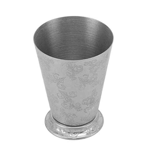Yechiry 12 Unzen Edelstahl Cocktail Cup Minze Julep Cup Metal Moskau Maultier Tasse Silber Getränke mit Eleganter Perlenverkleidung für Bar Home Restaurant Party (Blattstruktur) von Yechiry