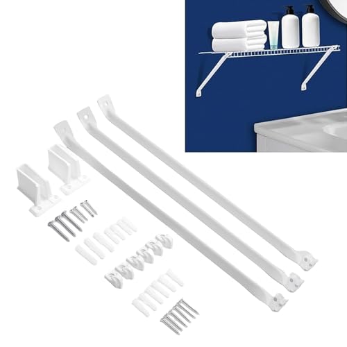 Yechiry 12 Zoll Drahtregalhalterungsset, Schwere Lasten mit 3 Metalldrahtregal Stützstangen, 6 Klemmen, 2 Endstützen mit Ankerschrauben für Kleiderschrank und Wandhalterung Yechiry 12 Zoll Drahtregalhalterungsset, Schwere Lasten mit 3 Metalldrahtregal Stützstangen, 6 Klemmen, 2 Endstützen mit Ankerschrauben für Kleiderschrank und Wandhalterung von Yechiry