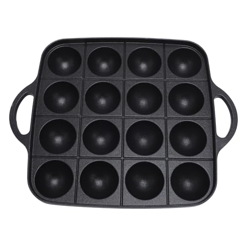Yechiry 16 Non -Stick Takoyaki Grill Pfanne, Große Kapazität Aluminiumlegierung Tintenfleischbällchengrill, Multifunktionaler Kochteller für Gegrillte Takoyaki, Fleischbällchen, Garnelenkugeln von Yechiry