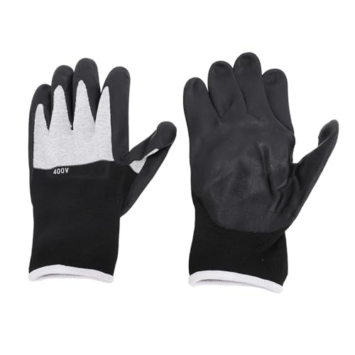 Yechiry 2 Paar Elektrisch Isolierte Handschuhe, 400V Spannungsfestigkeit Wasserdicht Rutschfest Flammhemmend Isolierende Handschuhe mit Gummibeschichtung an Der Handfläche und Nylon von Yechiry