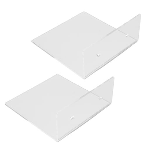 Yechiry 2 Stück Acryl-Wandregale, Weiße Regale mit Vier Klebestreifen, Kratzfestes Design, Erweitern Den Platz An Der Wand, Zwei Installationsmethoden, für Küche, Badezimmer, Büro (Transparent) von Yechiry