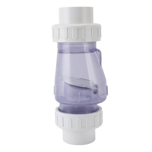 Yechiry 2 Zoll Clear Check Ventil für Wasserrohre, Schwimmen, Unterbodenheizung, Wasserpumpen mit Einfacher Installation und Leichtem Design für eine Effiziente Wartung von Pools. von Yechiry