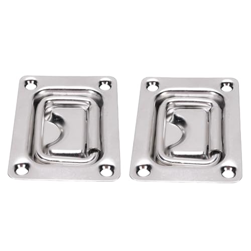 Yechiry 2pcs Flush Ring Pull Griff, Eingebrauchtes Pullgriff 316 Edelstahl, Marineschluckverriegelung mit Montageschrauben für Boot Deck Schränke Möbel von Yechiry