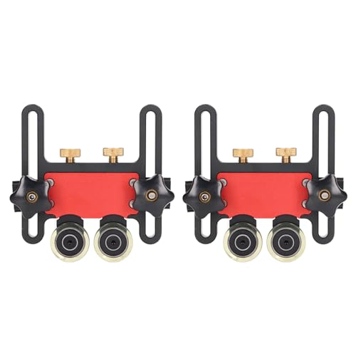 Yechiry 2pcs Lagerrollenrollen Federboard, Doppelte Aluminiumlegierung Einstellbare Lagerrollenfuttermittel mit Flexiblen Polyurethan -Rädern für Tischsäge, Router, Bandsäge von Yechiry