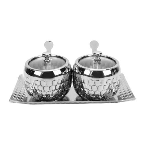 Yechiry 304 Edelstahl -Gewürzgläser Gewürzbehälter mit Klaren Glasdeckeln und Ausgestatteten Löffeln für Küchenlagerorganisation Yechiry 304 Edelstahl -Gewürzgläser Gewürzbehälter mit Klaren Glasdeckeln und Ausgestatteten Löffeln für Küchenlagerorganisation von Yechiry