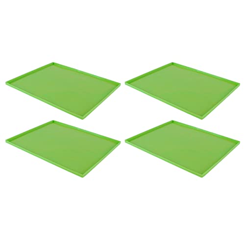 Yechiry 4 PCs Silikon -Dehydratormatten, BPA -freie Lebensmittelqualität, Hochtemperaturbeständig, Nicht Heftig, Wiederverwendbar mit Kante, Ideal für Obstleder, Gemüse, Fleisch, Flüssigkeit (GREEN) von Yechiry