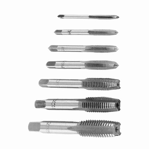 Yechiry 7pcs Metrische Gewinde -Klopfteilset, M3 M4 M5 M6 M8 M10 Hohe Härte Lagerung Stahlgewindeschneidung Reparaturwerkzeug für Holz, Kunststoff, Aluminium von Yechiry