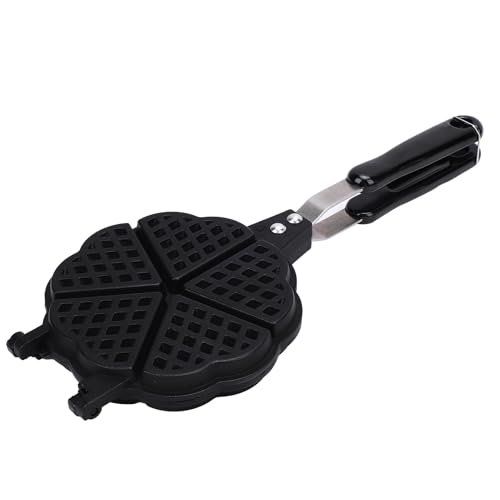 Yechiry Antihaft-Waffelmaschine mit 7 Herzförmigen Design Kompakte Robuste Aluminium Waffelmaschine, Leicht zu Reinigen Kleine Multifunktionale Küche Backform für Haus Camping von Yechiry