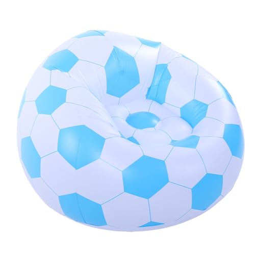 Yechiry Aufblasbarer Sitzsack, Tragbarer Aufblasbarer PVC-Liegestuhl, Ergonomisches Fußballsofa, Bequemes Haushalts-Sofa für Wohnzimmer, Balkon, Camping, Blau von Yechiry