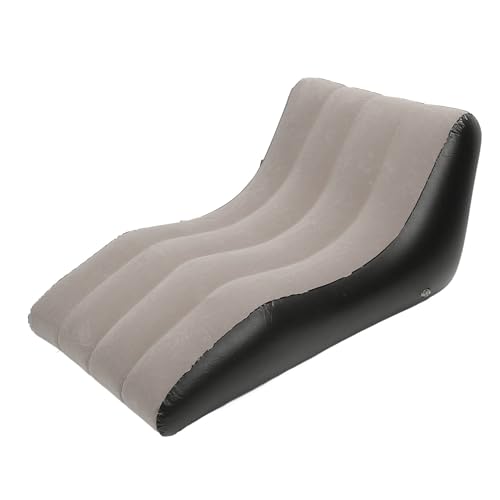 Yechiry Aufblasbarer Sofasessel, PVC-Beflockte Materialien für Langlebigkeit, Aufblasbare Couch, Einfache und Bequeme Einrichtung, Wohnzimmermöbel, für Wohnzimmer, Reisen (Kaffee) von Yechiry