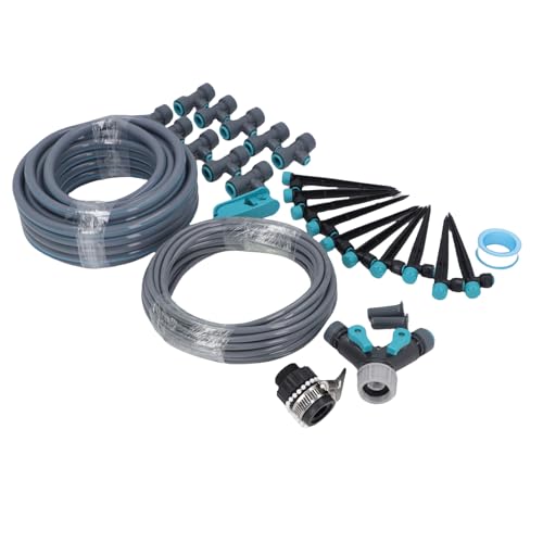 Yechiry Automatisches Tropfbewässerungskit, 8 Löcher Tropfbewässerungssystem mit 32,8 -Fuß -Schlauch, Schnellstecker und Einstellbare Tropfemitter, Gartenwässerungssystem für Gewächshaus, Anlage von Yechiry