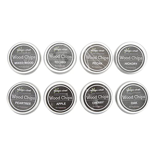Yechiry Cocktail -Raucher -Kit, 8 Aromen Naturholz Raucher Kit mit Apfelholz Pekannuss Eiche Kirsch Pfirsich Birne Gemischtes Sägemehl, Eichenraucher für Rauchen von Getränken, Essen, Cocktails, von Yechiry
